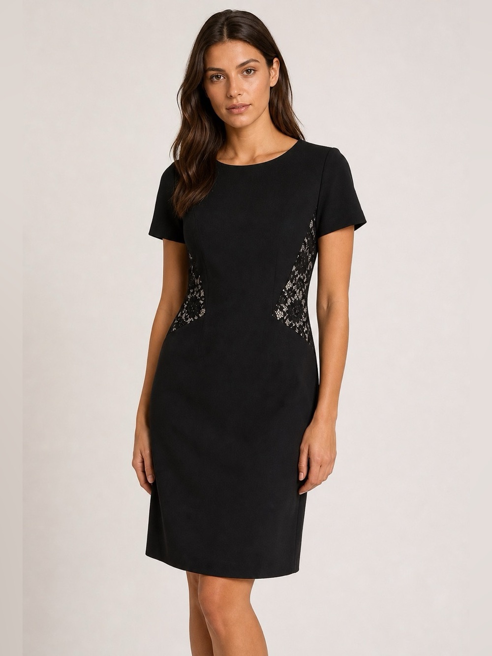 Gerard Darel Black‎ Lace Detail Mini Dress Size 36 USA 6